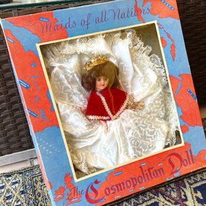 Vintage 1950’s Queen Elizabeth The Cosmopolitan Doll In Original Box Toy Great